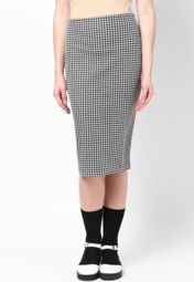 Dorothy Perkins Black And White Gingham Pencil Women