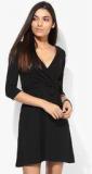 Dorothy Perkins Black Colored Solid Shift Dress With Belt Women