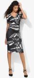 Dorothy Perkins Black Coloured Printed Bodycon Dress Women