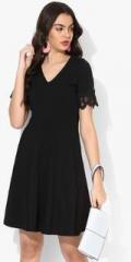 Dorothy Perkins Black Coloured Self Pattern Skater Dress women