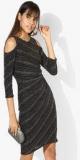 Dorothy Perkins Black Coloured Textured Shift Dress Women