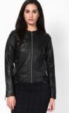 Dorothy Perkins Black Faux Leather Bomber Jacket Women