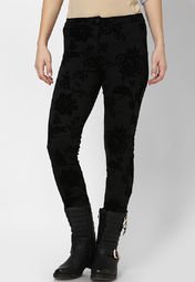 Dorothy Perkins Black Flocked Ttregging Women