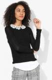 Dorothy Perkins Black Jersey With Ivory Collar Women