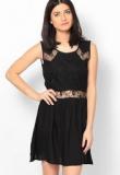 Dorothy Perkins Black Lace Insert Dress Women