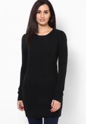 Dorothy Perkins Black Ottoman Knitted Tunic Women