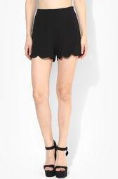 Dorothy Perkins Black Scallop Hem Short women