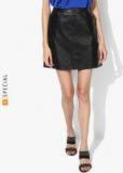 Dorothy Perkins Black Self Design Pencil Mini Skirt Women