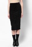 Dorothy Perkins Black Velvet Pencil Skirt Women