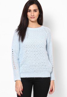 Dorothy Perkins Blue Bobble Stich Jumper women