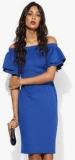 Dorothy Perkins Blue Coloured Solid Shift Dress Women