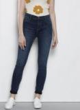 Dorothy Perkins Blue Skinny Fit Mid Rise Clean Look Stretchable Jeans Women