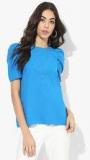 Dorothy Perkins Blue Solid Blouse With Chain Women