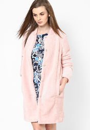 Dorothy Perkins Blush Faux Fur Duster Women