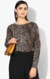 Dorothy Perkins Brown & Black Printed Pullover Women