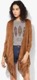 Dorothy Perkins Brown Suedette Fringe Throw On Women