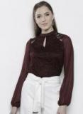 Dorothy Perkins Burgundy Lace Top Women