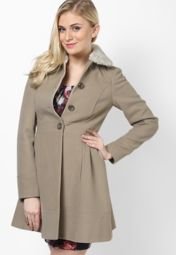 Dorothy Perkins Camel Fit And Flare Coat Women