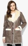 Dorothy Perkins Contrast Faux Shearling Coat Women