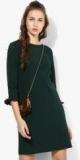 Dorothy Perkins Green Coloured Solid Shift Dress Women