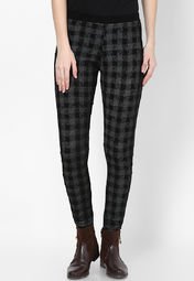 Dorothy Perkins Grey Check Pull On Tregging Women