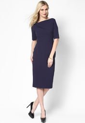 Dorothy Perkins Indigo Crepe Cowl Neck Dress Women