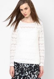 Dorothy Perkins Ivory Brushed Lace Top Women