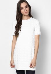 Dorothy Perkins Ivory Rib Dogtooth Tunic Women