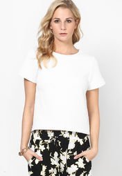 Dorothy Perkins Ivory Square Quilted Tee Women