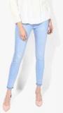 Dorothy Perkins Light Blue Solid Mid Rise Skinny Fit Jeans women