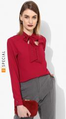 Dorothy Perkins Magenta Solid A Line Top women