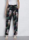 Dorothy Perkins Navy Blue & Green Regular Fit Printed Regular Trouser Women