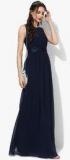 Dorothy Perkins Navy Blue Coloured Solid Maxi Dress Women