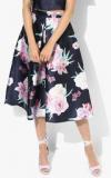 Dorothy Perkins Navy Blue Printed Flared Skirt women