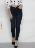 Dorothy Perkins Navy Blue Regular Fit Mid Rise Clean Look Stretchable Jeans Women