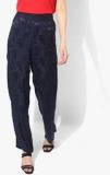 Dorothy Perkins Navy Blue Self Desingn Regular Fit Palazzo Women