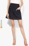 Dorothy Perkins Navy Blue Solid A Line Skirt Women