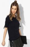 Dorothy Perkins Navy Blue Solid Blouse Women