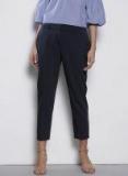 Dorothy Perkins Navy Blue Solid Regular Fit Regular Trouser Women