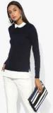 Dorothy Perkins Navy Blue Solid Sweater Women