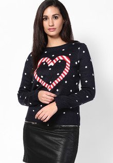 Dorothy Perkins Navy Candy Cane Jumper women