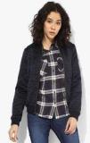 Dorothy Perkins Navy Fur Lined Bomber Jacket Women