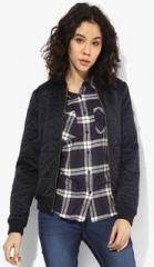 Dorothy Perkins Navy Fur Lined Bomber Jacket women