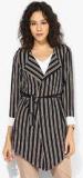 Dorothy Perkins Navy Striped Tie Waist Jacket Women