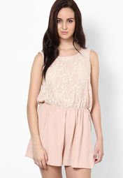 Dorothy Perkins Nude Lace Playsuit Women