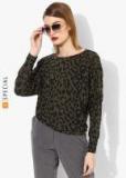 Dorothy Perkins Olive Green & Black Printed Pullover Women