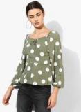 Dorothy Perkins Olive Printed Bardot Top Women