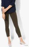 Dorothy Perkins Olive Solid Skinny Fit Regular Trouser Women