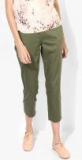 Dorothy Perkins Olive Solid Slim Fit Chinos women