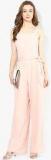 Dorothy Perkins Pink Solid Jumpsuit With Belt Women